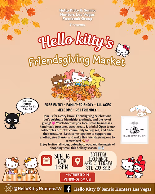 Hello kitty’s Friendsgiving Market Event Image