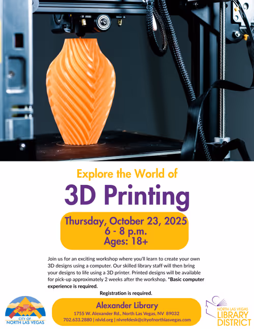 Adult 3D Printing Event Image