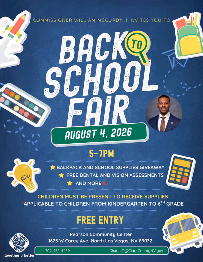 Back to School Fair (Kindergarten through 6th grade) at Pearson Community Center Event Image
