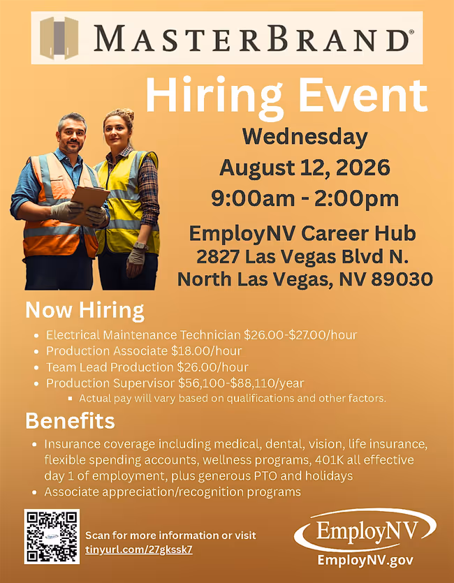 MasterBrand Cabinets Hiring Event in North Las Vegas Event Image