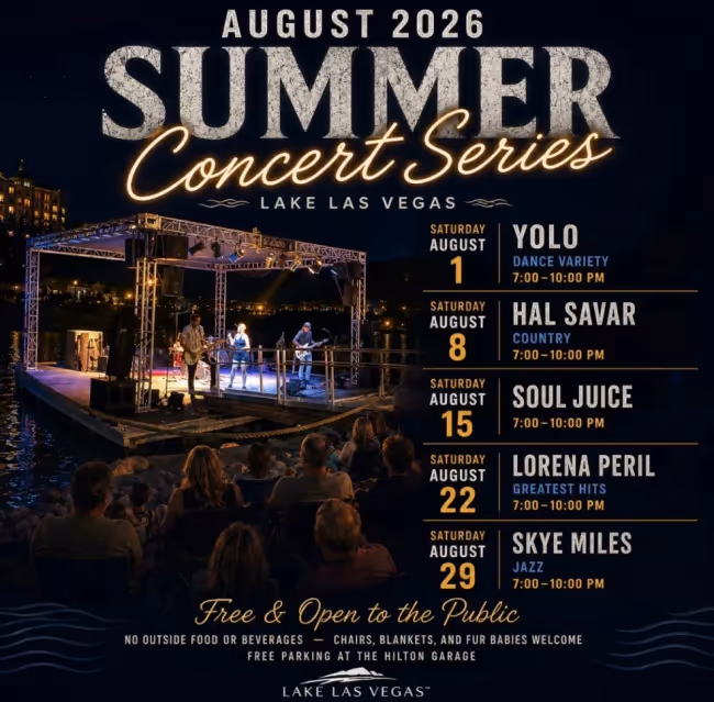 Summer Concert Series at Lake Las Vegas: Hal Savar Event Image