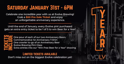 Evolve Brewing's 1st Anniversary Party Event Image