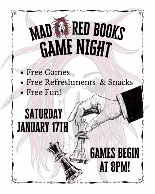Mad Red Books Game Night Event Image