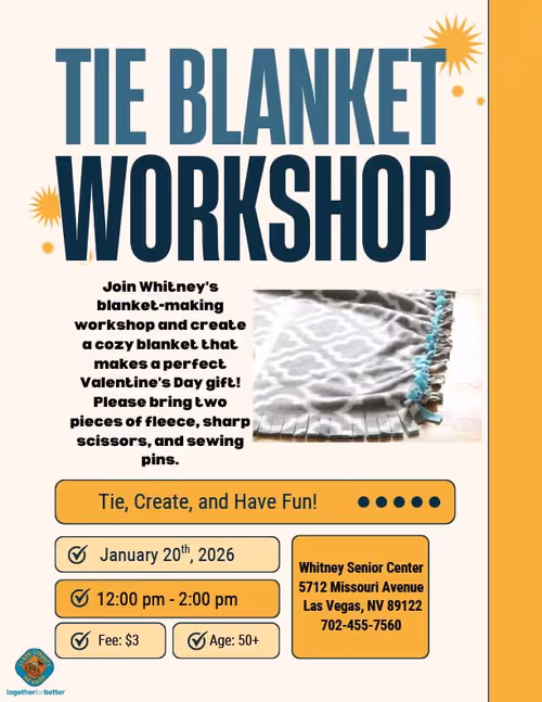 The Tie Blanket Workshop (ages 50+) Event Image