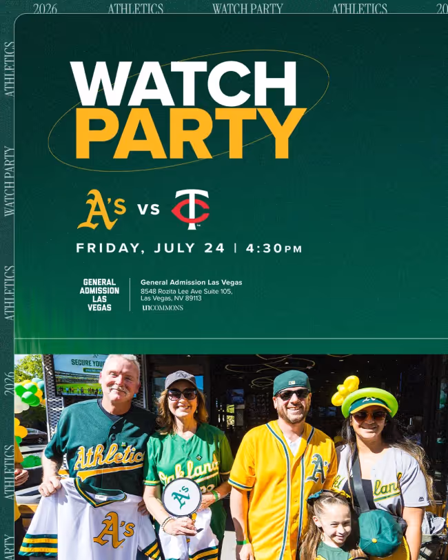Athletics Watch Party at General Admission Event Image