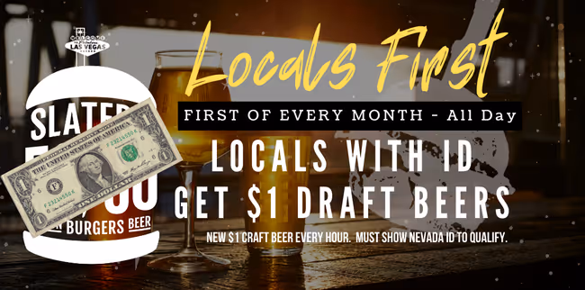 Locals First Dollar Beer Day at Slater's 50/50 Event Image