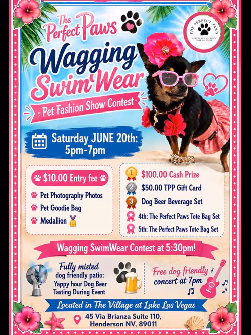 Perfect Paws Wagging Swim’Wear Pet Fashion Show Contest Event Image