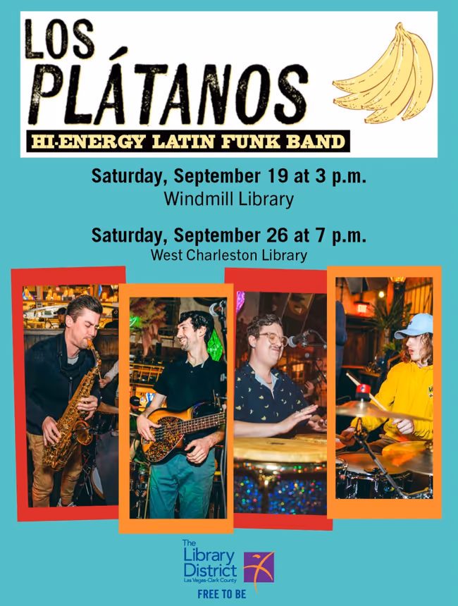 Los Plàtanos: Hi-Energy Latin Funk Band at Windmill Library Event Image
