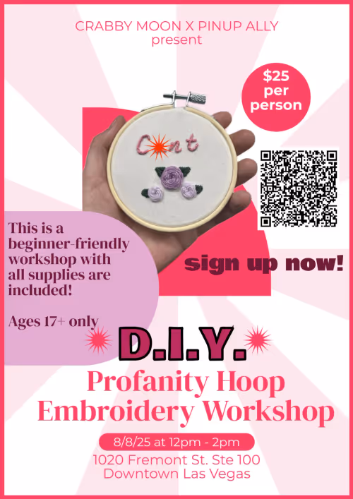 DIY Profanity Hoop Embroidery Workshop Event Image