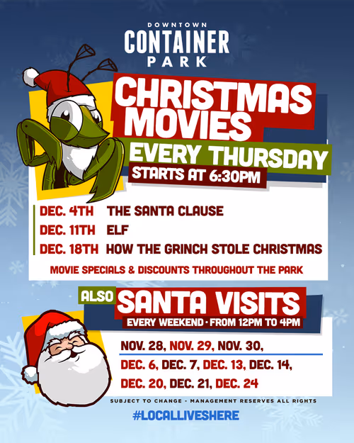 Container Park Christmas Movies : The Santa Clause Event Image
