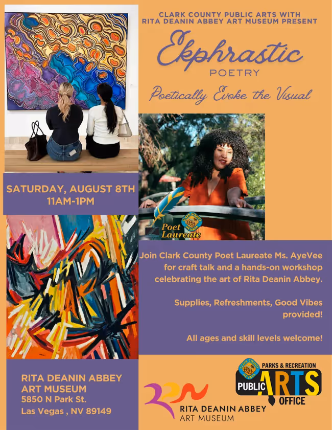 Rita Deanin Abbey Art Museum Ekphrastic Poetry Workshop with Ms. AyeVee Event Image