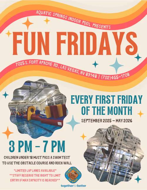 Fun Fridays at Aquatic Springs Indoor Pool Event Image
