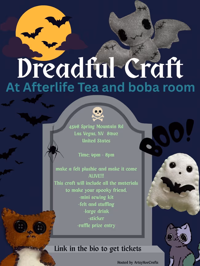 Dreadful Craft at Afterlife Tea and Boba Room Event Image