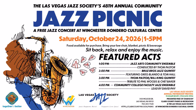 Las Vegas Jazz Society 48th annual jazz picnic 2026 Event Image