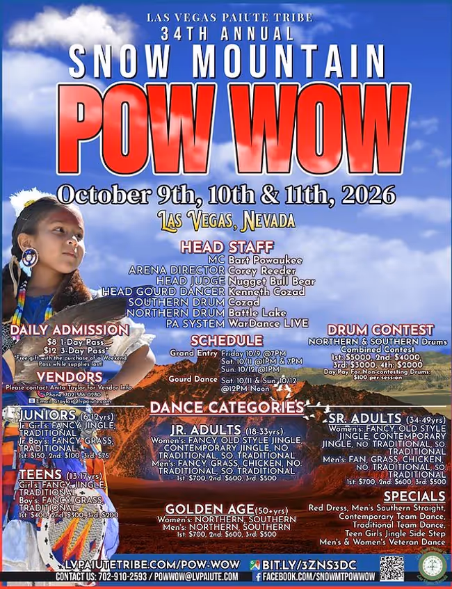 Las Vegas Paiute Tribe 34th Annual Snow Mountain Pow Wow 2026 Event Image