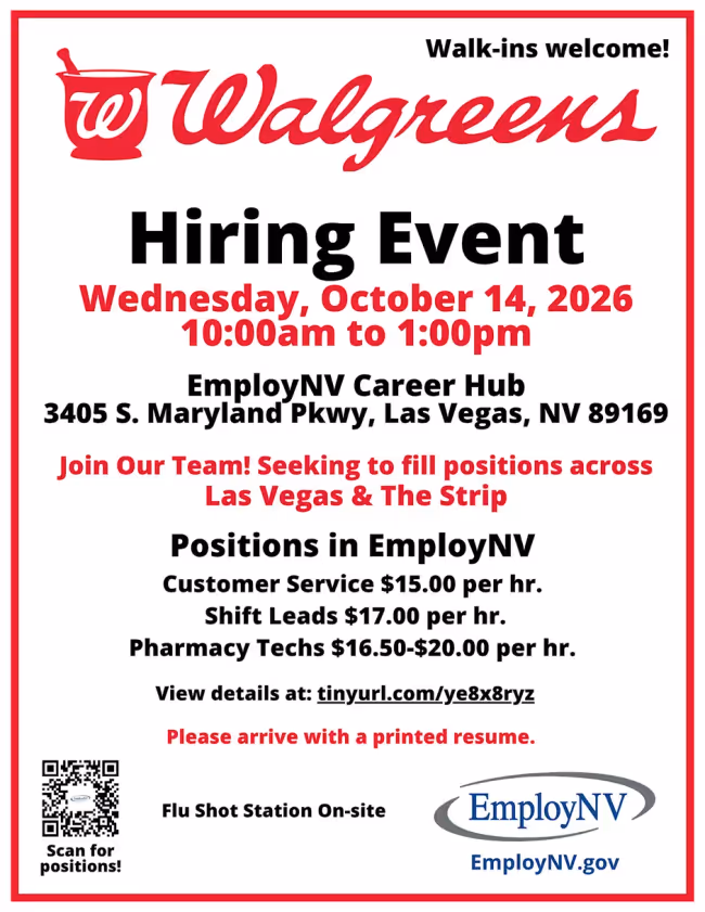 Las Vegas Walgreens Hiring Event Event Image