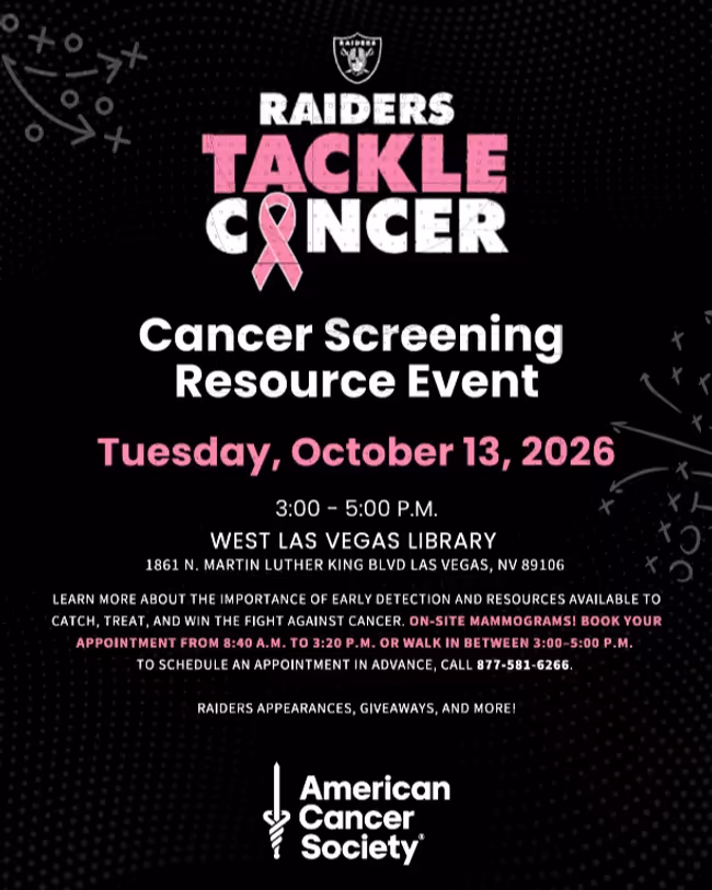 Raiders Tackle Cancer: Community Screening Event Event Image
