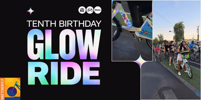 RTC Bike Share Tenth Birthday Glow Ride Event Image