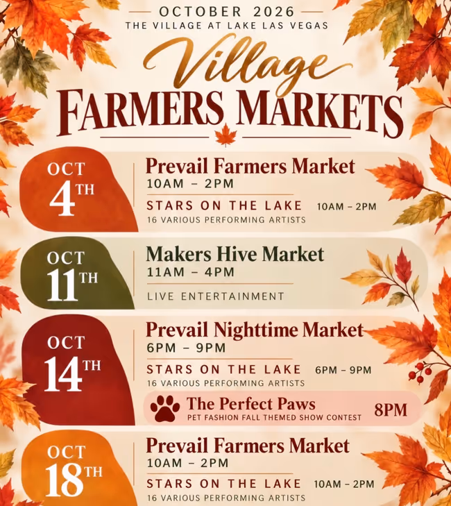 The Village at Lake Las Vegas: Prevail Farmers Market and Stars on the Lake Event Image