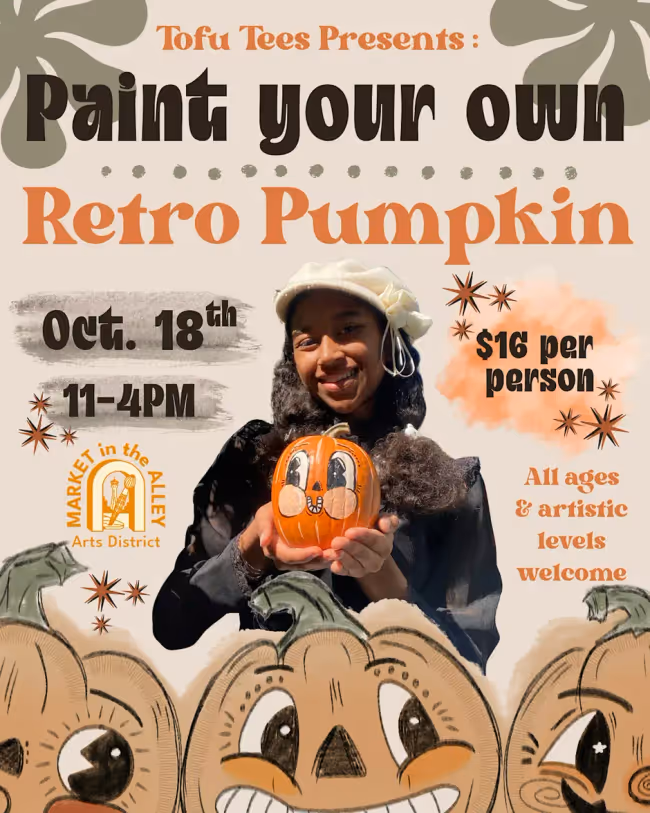 Tofu Tees Retro Pumpkin Workshop Event Image