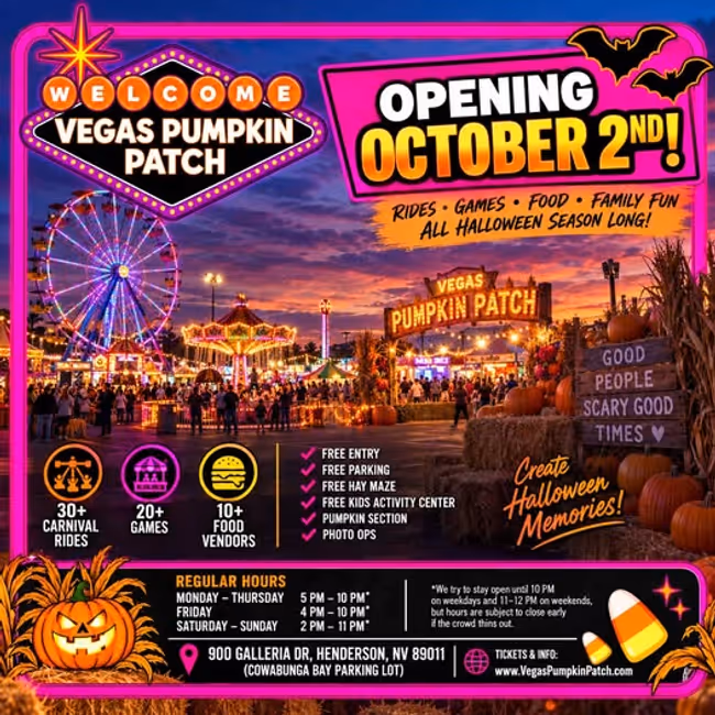 Vegas Pumpkin Patch in Henderson Opening Day Event Image